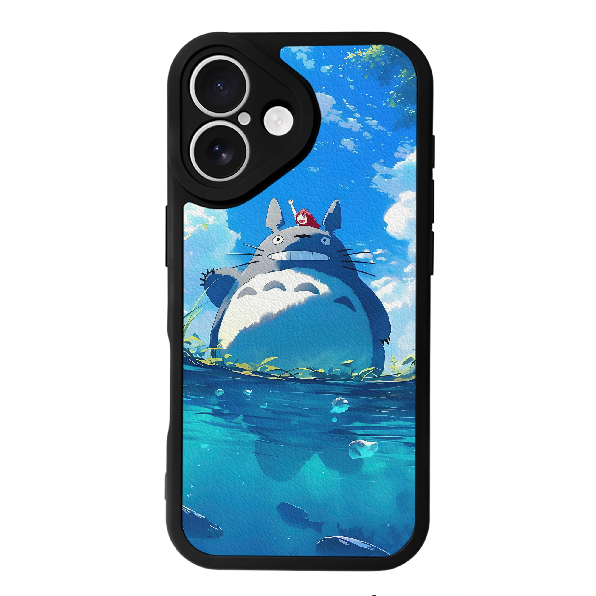 となりのトトロ 草壁メイ 草壁サツキ My Neighbor Totoro Satsuki Kusakabe Mei Kusakabe 【iPhone 16シリーズ対応】シリコンスマホケース（レザー調） 材質：シリコン
